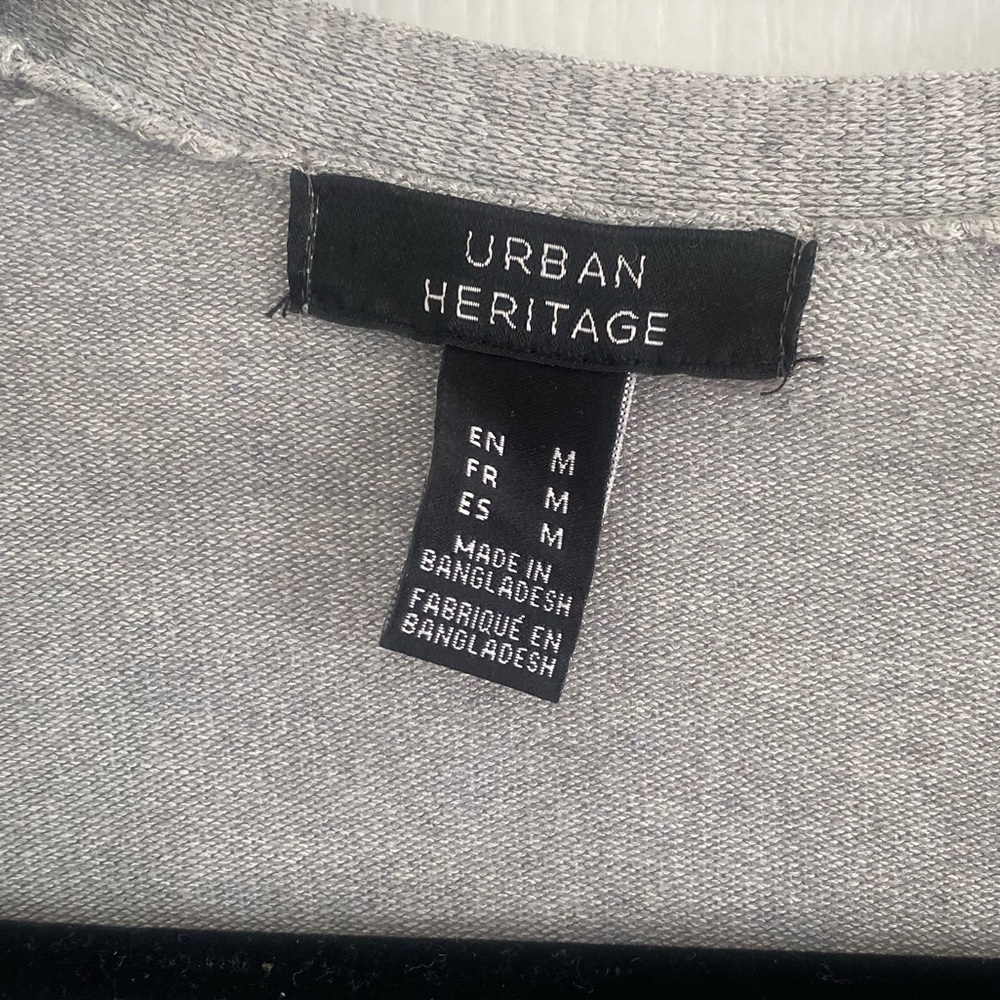 UH Grey Cardigan with Ribbed Sleeves - Picture 2 of 5